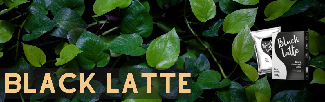 Black Latte  Café: uma xícara de café com café com leite preto, projetado para perda de peso. Feito com carvão ativado, leite de coco e café, pode ajudar a desintoxicar o corpo e promover a perda de peso.